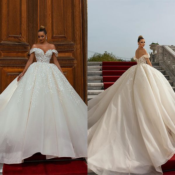 Elegante Brautkleider Spitze moderne Off -Schulter -Brautkleider Sweep Zug plus Größe Vestidos de Novia Custom Made gemacht