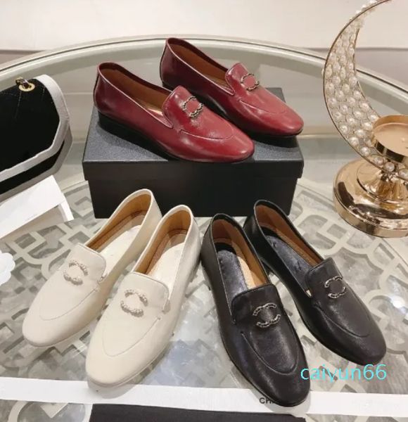 Designer mulheres de alta qualidade mocassins de couro corrente mocassin mocassins mocassins de couro luxo mules botão de metal dourado trabalho casual festa moda