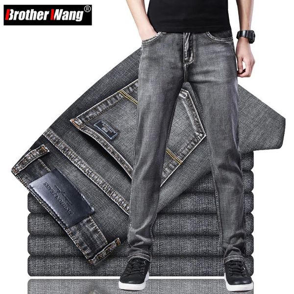 Herren Jeans Klassischen Stil Sommer Dünne Grau Business Mode Hohe Qualität Stretch Denim Gerade Hosen Männliche Marke Hosen 231016