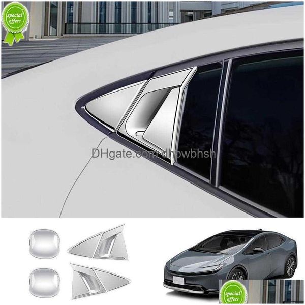 Per Prius Serie 60 2023 2024 Abs Nero In Fibra di Carbonio Maniglia Della Porta Posteriore Ciotola Telaio Triangolo Trim Accessori Esterni Consegna di Goccia