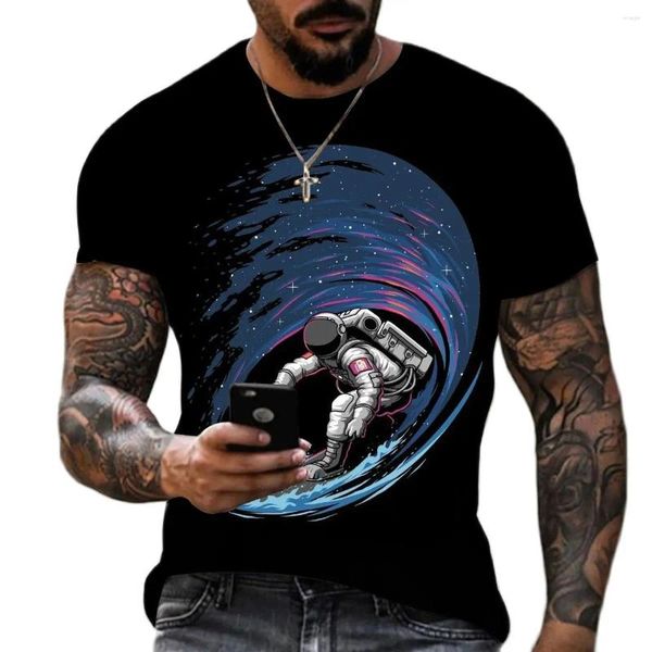 T-shirt da uomo 2023 Grafica di alta qualità O Collo Manica corta Allentato Divertimento Street Vintage Plus Size Top Estate 3d T-shirt stampata