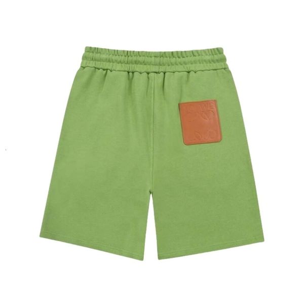 Loewee calças de grife qualidade original alta versão verão novo luxo básico bolso couro masculino e feminino shorts capris