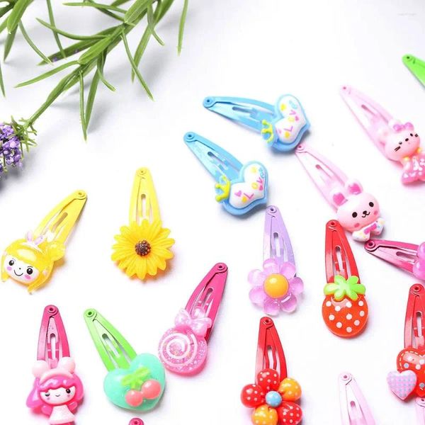 Accessori per capelli 10/20 pezzi gioielli modello cartone animato clip per bambini infantili forcine per ragazze a forma di fiore farfalla