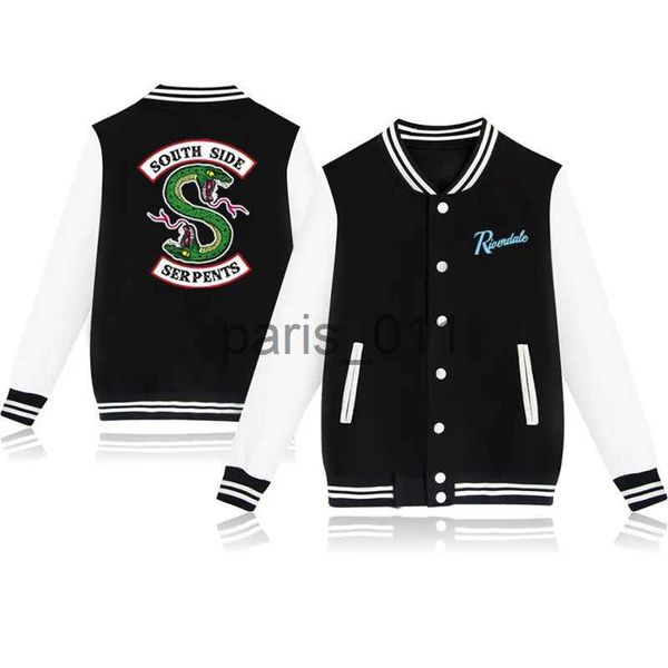 Jaquetas masculinas Nova jaqueta de inverno American TV Riverdale Jaqueta de moda feminina South Side Jaqueta de beisebol casual masculina moletom com capuz x1016