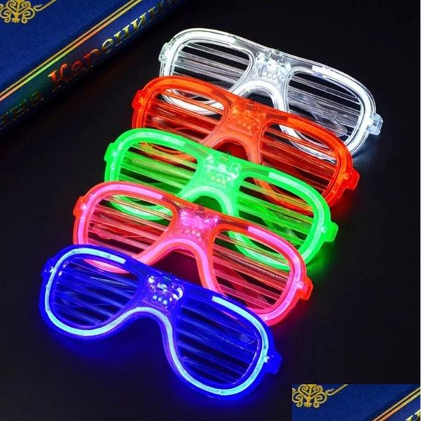 Outros suprimentos de festa festiva Amor LED Óculos Neon Party Flashing Luminous Light Bar Partys Concerto Fluorescente Glow Po Props Suppli Dhopq