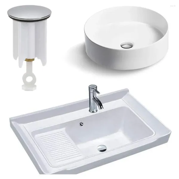 Set di accessori per il bagno Tappo per lavandino per lavabo Bagno Tappo di scarico da 40 mm verso l'alto Cucina Vasca da bagno Sostituisci gli accessori