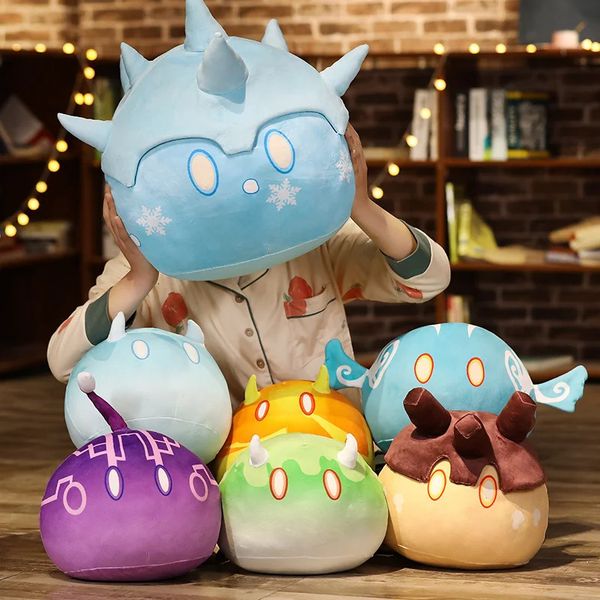 Плюшевые куклы Genshin Impact Slime Toys Kawaii Anime, мягкая милая мультяшная подушка, детские подарки на день рождения 231016