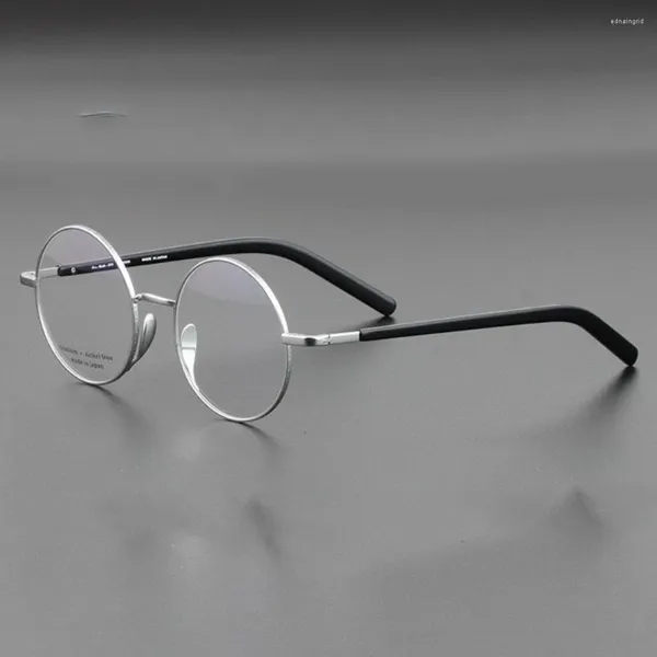 Sonnenbrillenrahmen Japanische handgemachte Retro Runde große Titan-Brillenrahmen Optische Myopie Männer Gafas Frauen Brillen Ultraleicht