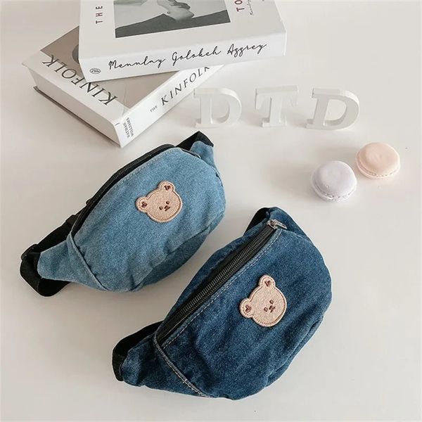 Bolsas Coreano Bebê Pequeno Saco De Cintura Lona Dos Desenhos Animados Urso Crossbody Viagem Casual Para Crianças 231016