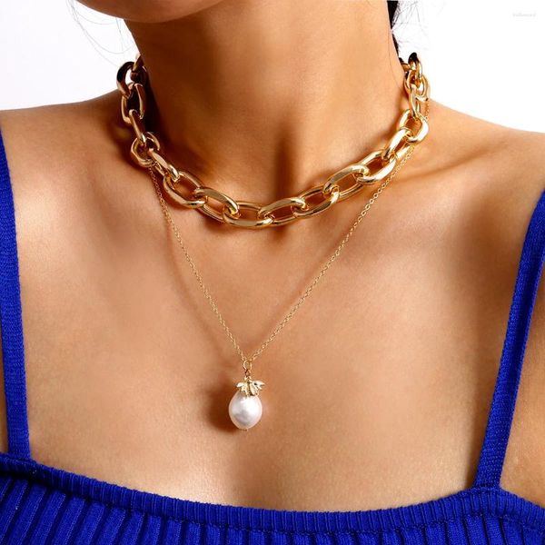 Ожерелья с подвесками, модное роскошное ожерелье с пчелиным жемчугом, креативное женское многослойное модное преувеличенное ожерелье, многослойные украшения для девочек