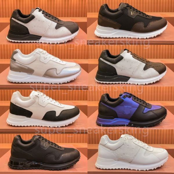 Designer-Schuhe RUN AWAY Sneakers Herren Kalbsleder-Sneaker Outdoor-Lauftrainer Spleißen Styling-Schuhe