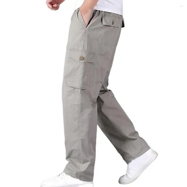 Männer Hosen Herbst Winter 2023 Cargo Baumwolle Dicke Feste Farbe Arbeit Tragen Grau Casual Hose Breite Koreanische Jogger Hosen männlichen