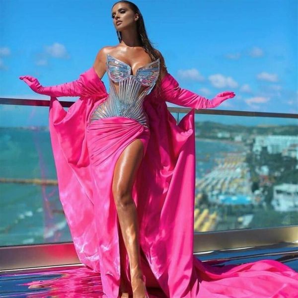 Abendkleid Yousef aljasmi Kendal Jenner Damenkleid Kim Kardashian Meerjungfrau Rosa Schatz Gold Federapplikationen226x