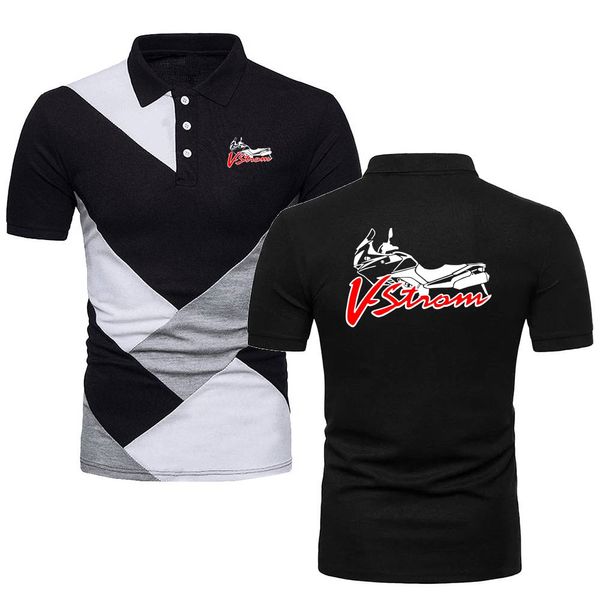 Poloshirts Herren T-Shirt Motorrad V-Strom DL 650 Motorsport Team Logo Suzukies T-Shirts Militärstil Kontrastfarbe Polo