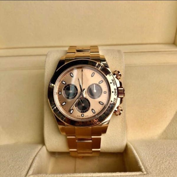 Mechanische automatische Rolx Maker Herren 40 mm Cosmograph 116505-0010 Roségold Zifferblatt 18 Karat Uhren Chronograph Stoppuhr CAL.4130 Uhrwerk Herrenarmbanduhren X2DTK