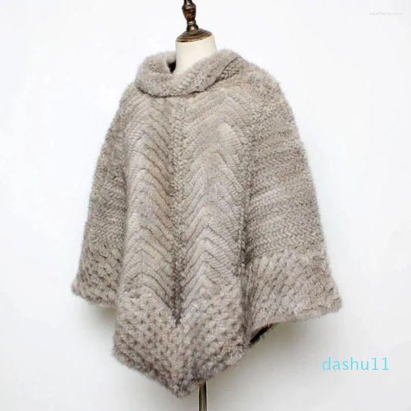 Sciarpe invernali da donna vero scialle naturale di lusso lavorato a mano genuino poncho/mantello casual caldo moda donna