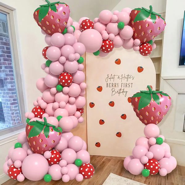 Altri articoli per feste per eventi Festa a tema fragole Kit arco per palloncini Decorazioni per feste di compleanno Ragazza per bambini Forniture per feste di matrimonio Baby Shower Palloncini in lattice 231017