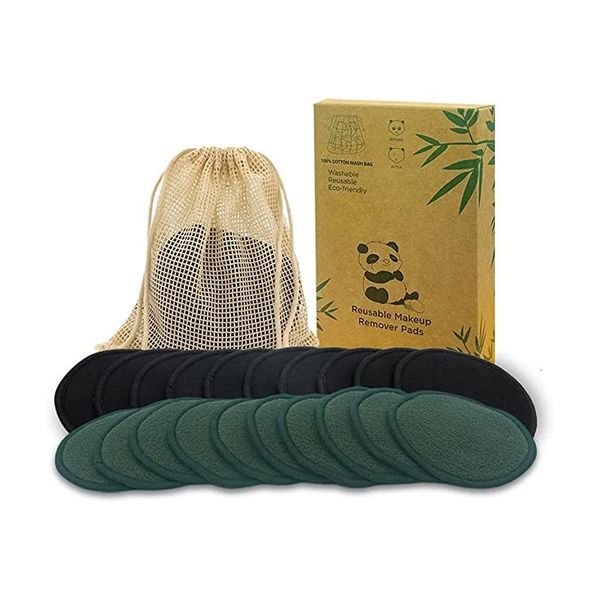 Makyaj Araçları 20PCSPACK Yeniden Kullanılabilir Çıkartma Pedleri Yumuşak Siyah Bambu Pamuk Karışım Kömür Turları Yüz Makyaj Ürünleri için Yıkanabilir 231016