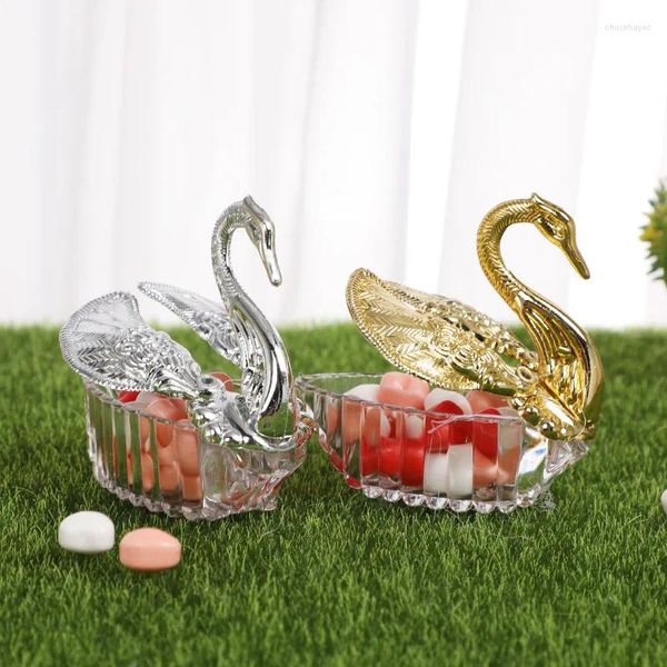 Envoltório de presente 12pcs caixa de cisne doces europeu romântico casamento festa de aniversário embalagem ouro prata armazenamento