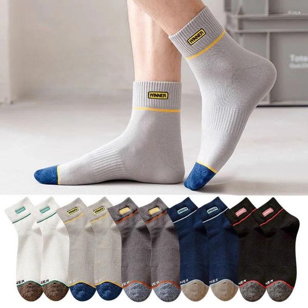 Herrensocken 5 Paare/los Männer Laufen Sport Business Lange Mitte Weiche Atmungsaktive Herbst Winter Rohr Casual Männlich Crew Dicke Socke