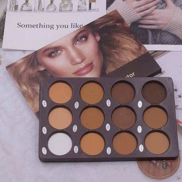 Sombra de olho 12 cores Matte Trimming Makeup Palette Face Foundation Branco Marrom Feminino Cosmético Fácil de Colorir Duradoura Natureza À Prova de Água 231016