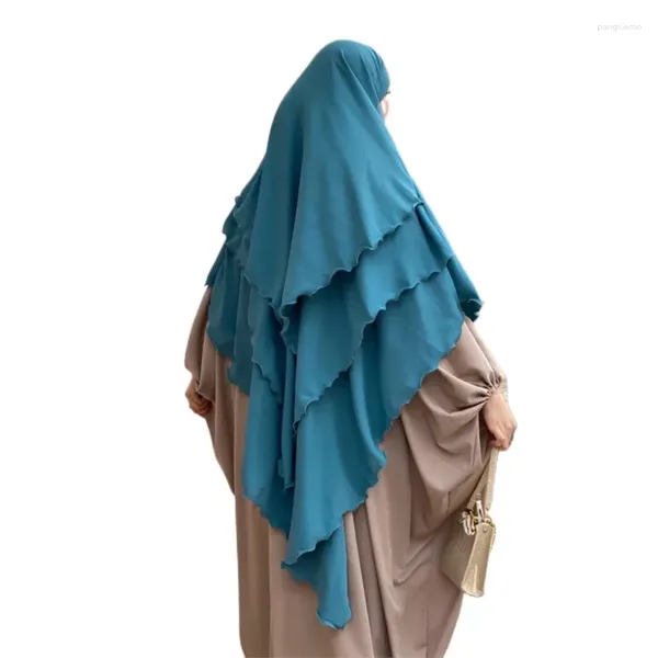 Roupas étnicas Muçulmano Shopee Médio Oriente Dubai Turco Turbante Indonésia Malaio Xaile Capa Três Camadas de Fio de Pérola Chapéu Tamanho