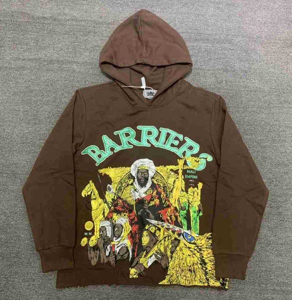 Мужские толстовки Толстовки Barriers Worldwide Mansa Musa Hoodie Indian Travis с капюшоном Oversized Big Sweat Shirt Kanyes Пуловеры унисекс с капюшоном больших размеров