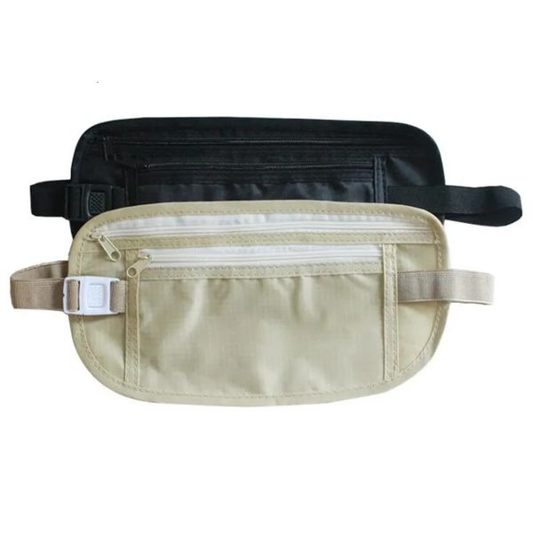 Sacos de cintura 1 pc invisível viagem cintura packs bolsa de cintura para passaporte dinheiro cinto saco escondido segurança carteira casual saco para homens mulheres 231017