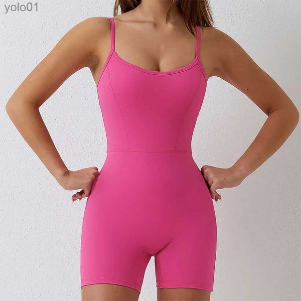 Damen-Trainingsanzüge, Overall für Damen, Trainingsanzug, Fitnessstudio, Push-Up, Sportbekleidung, Yoga-Set, einteiliger Turnanzug, rückenfreier Bodysuit, Sport, Fitness, Workout, Kleidung, L231017