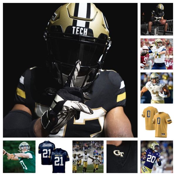 Georgia Tech Yellow Jackets Fußballtrikot 66 Benjamin Galloway 73 Patrick Screws Jr. 75 Jakiah Leftwich 78 Ethan Mackenny 11 Jamal Haynes 8 Makius Scott 43 Collins