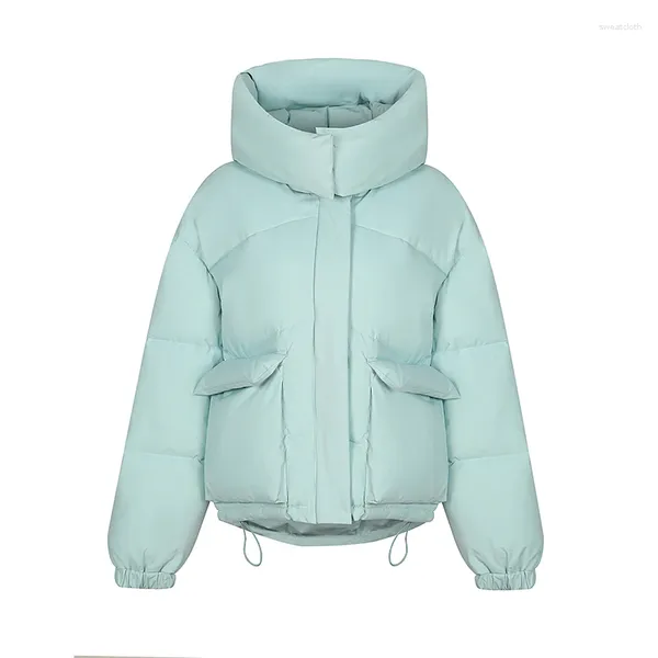 Trench da donna Giacche invernali per donna 2023 Cappotto a bolle solido con cappuccio Parka imbottito in cotone super caldo Jaqueta Puffer Feminina