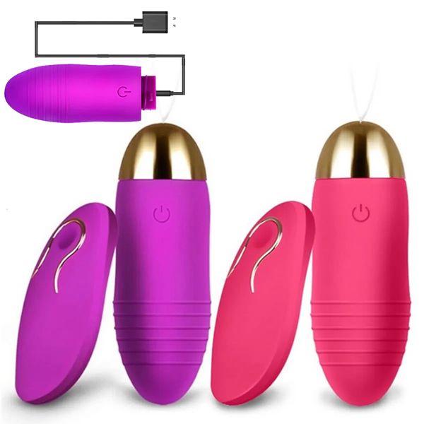 Brinquedos adultos Carga USB Controle Remoto Sem Fio Vibratório Ovo Clitóris Estimulador Vaginal Massagem Bola GSpot Vibradores Sexo para Mulher 231017