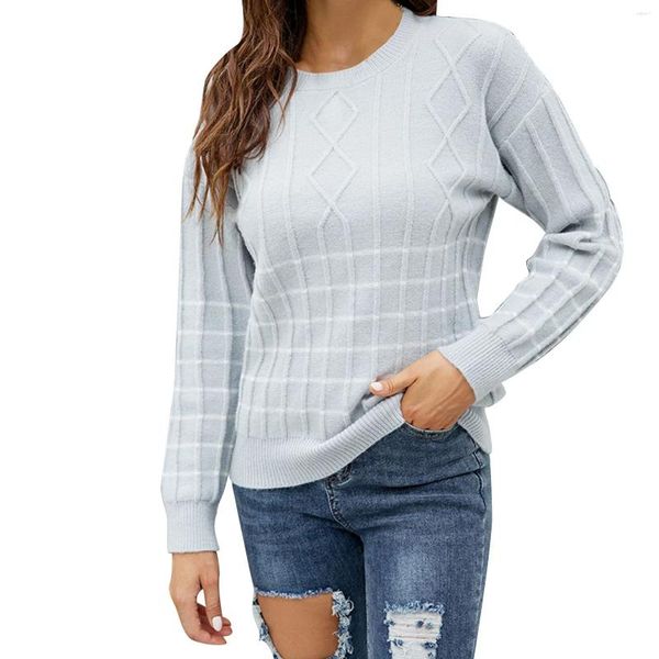 Maglioni da donna Autunno Inverno maglione lavorato a maglia da donna ritagliata moda coreana 2023 pullover abiti scozzesi magliette larghe larghe