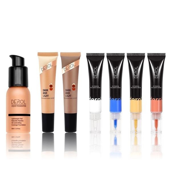 DEROL Concealer Foundation Verstevigende vloeibare make-up Verhelderende Moisturizer Oil Control Waterproof Foundation