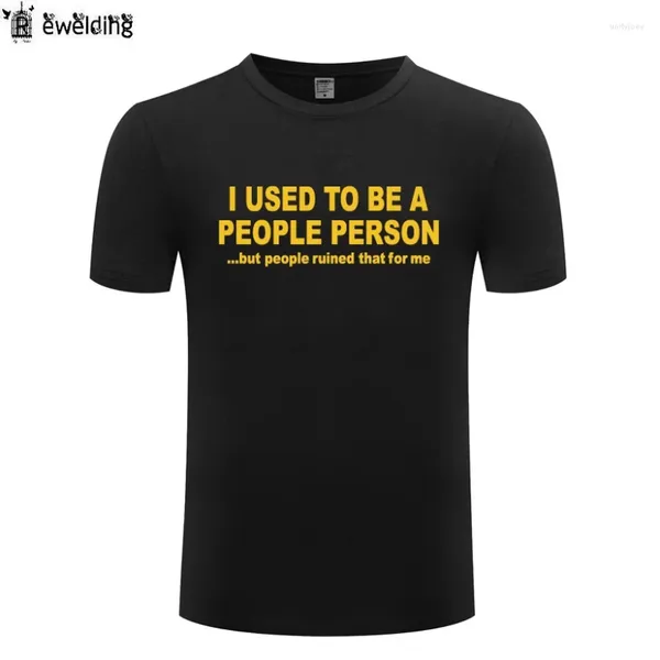 Herren-T-Shirts „I Used To Be A People Person“-Shirt aus Baumwolle, kurzärmelig, lustiges Herren-T-Shirt, Sommer-T-Shirt für Slogan, Neuheit, Witz, Geschenk