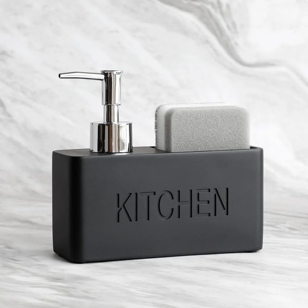 Sıvı Sabun Dispenser Bulma Sabun Dispenser Mutfak için Sıvı El Sabun Dispenser Pompa Şişe Caddy Depolama bölmesi ve depolar Süngerler 231013