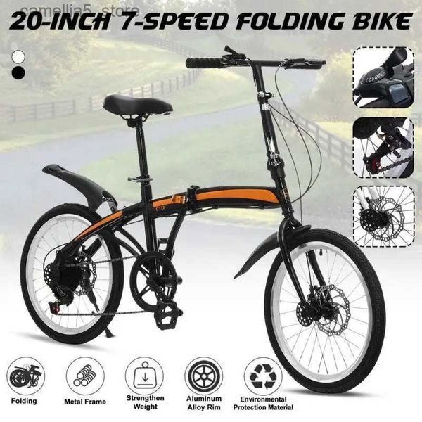 Bikes Ride-Ons 2023 Neues 20-Zoll-7-Gang-Doppelscheibenbrems-Klapprad, leichtes Straßen-Mountainbike, Stadtfahrrad mit variabler Geschwindigkeit, faltbares Fahrrad Q231018