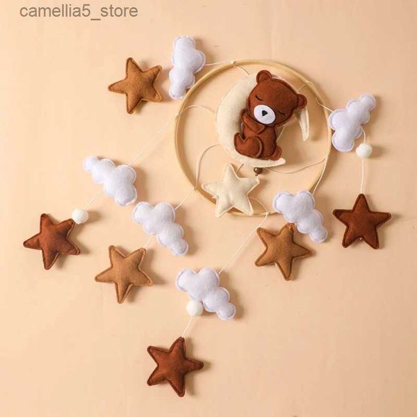 Mobiles # Culla Mobiles Letto in legno Campana Passeggino neonato Sonagli Giocattolo Cartoon Feltro 0-24M Neonato Ragazzo Ragazze Giocattoli Regali Q231016