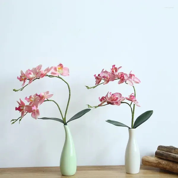 Dekorative Blumen, 2 Gabeln, 9 Köpfe, künstliche Blume, Phalaenopsis, Latex, Silikon, fühlt sich echt an, große Orchidee, Orchidee, Hochzeit, hochwertig, einzeln