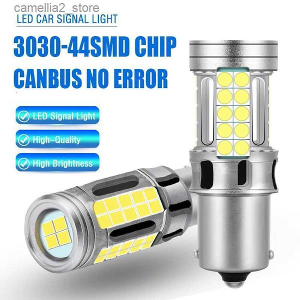 Luzes traseiras do carro 2pcs lâmpadas traseiras do carro Canbus livre de erros 1156 P21W LED luzes diurnas Ba15s freio reverso lâmpada DRL âmbar lâmpadas de sinalização para automóveis Q231017