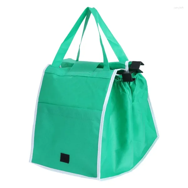 Duffel Bags Eco-Friendly Dobrável Reutilizável Loja Bolsa Supermercado Engrossar Carrinho de Compras Totes Portátil Mercearia