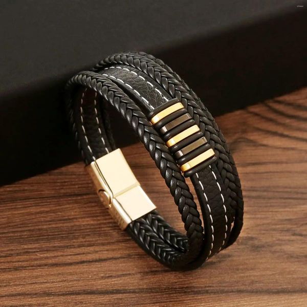 Armreif LIEBE ENGEL Luxus Lederarmbänder Männer Charming Multi Layered Handgewebtes Armband Schmuck Vintage Geschenke Großhandel