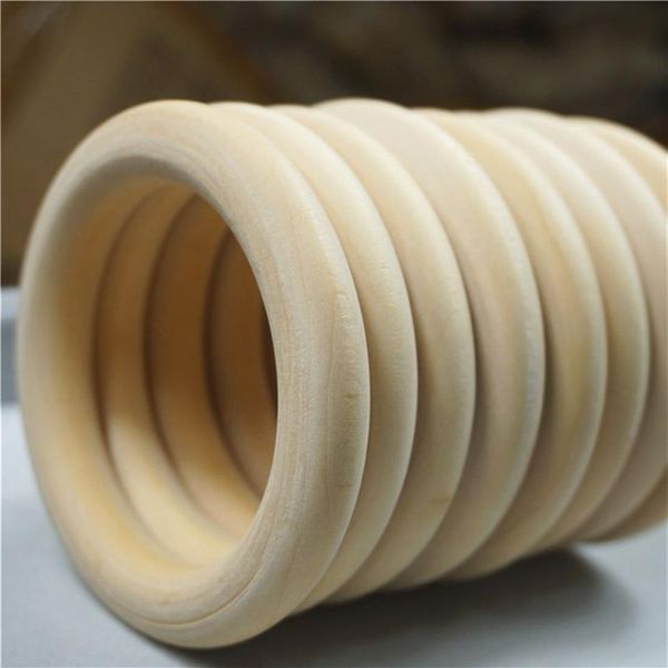 100 teile/los Natürliche Farbe Holz Zahnen Perlen Holz Ring Perlen Baby Beißring DIY Kinder Schmuck Werfen Spiele 15- 50mm257w