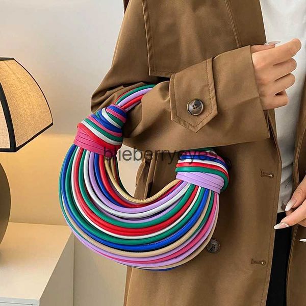 Borse a tracolla Nuove tagliatelle arcobaleno colorate Borsa da donna di design di lusso Borsa sotto le ascelle Borse da festablieberryeyes