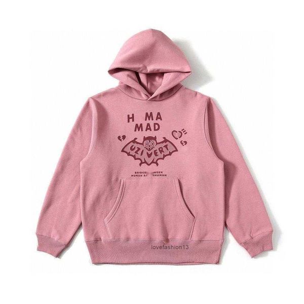 Hoodies dos homens moletons 480g escovado morcego humano com capuz menina rosa suéter de pelúcia para homens e mulheres