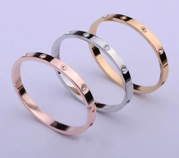 Braccialetti all'ingrosso con ciondolo in oro placcato argento, braccialetti di cristallo aperti, per le donne, gioielli da sposa, regali di Natale