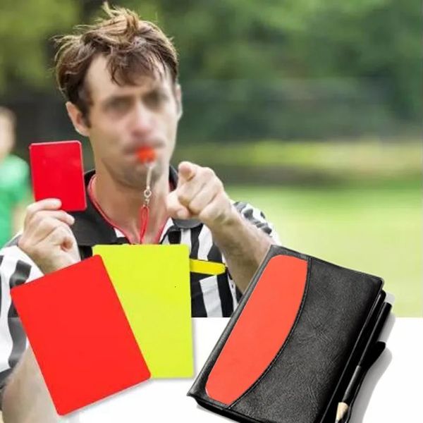 Sporthandschuhe, Fußball, Schiedsrichterkarten-Sets, warnende rote und gelbe Karten mit Brieftasche, Punkteblätter, Notizbuch, Schiedsrichterzubehör 231017