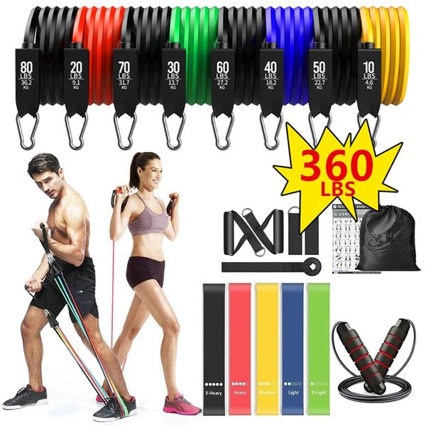 Fasce di resistenza 23 pezzi Set di corde per tirare Espansore Yoga Esercizio Fitness Tubi di gomma Fascia Stretch Training Palestre domestiche Allenamento Elastico 231016