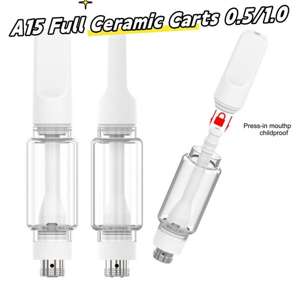 Atacado 510 Cerâmica Atomizador de Cerâmica Vape Pen Pen Carrinhos de caneta Vape por 0,5 ml 1,0 ml 2,0ml ATOMIZER VAPE ATOMizador espesso Carrinhos de vaporizador de óleo grátis para EUA/UE/UK