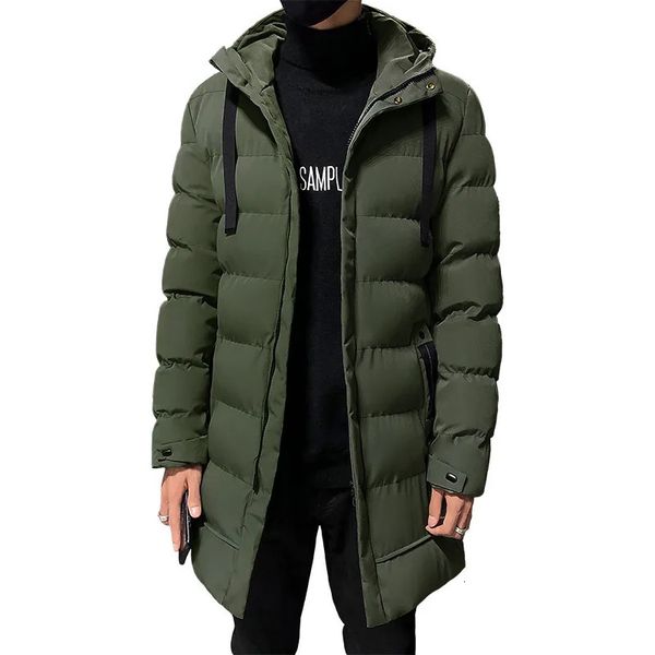 Piumini da uomo Parka Moda Giacche invernali da uomo Abbigliamento di marca Cappotti lunghi caldi e spessi Giacca con cappuccio da uomo di alta qualità Nero 5XL 231016